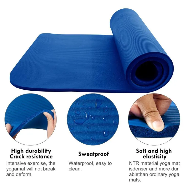 10mm Thick Yoga Mat 61x183cm – Non-Slip.