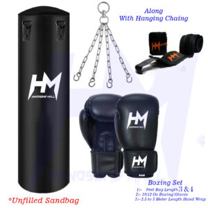Boxing Bag with chain Boxing Gloves and Hand bandages