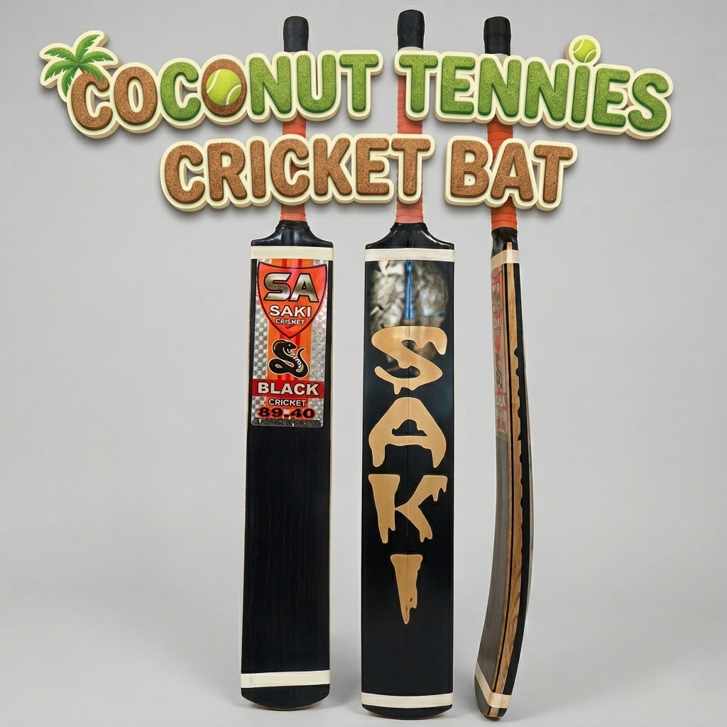 Saki Black Edition Coconut Wood Tape Ball Cricket Bat