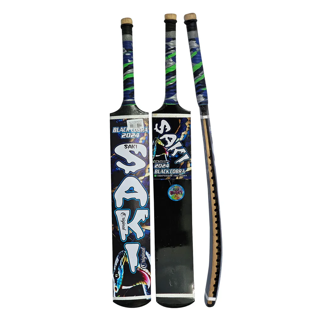 Saki Black Edition Coconut Wood Tape Ball Cricket Bat - Image 3